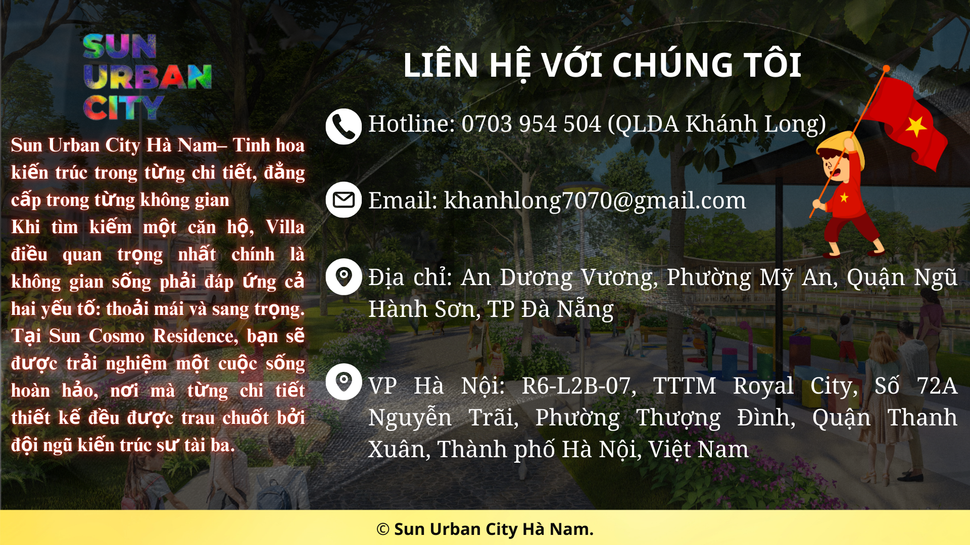 Thông tin liên hệ Sun Urban City Hà Nam